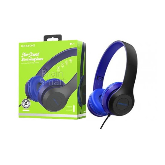 HEADPHONE BOROFONE BO5 WITH MIC BLUE